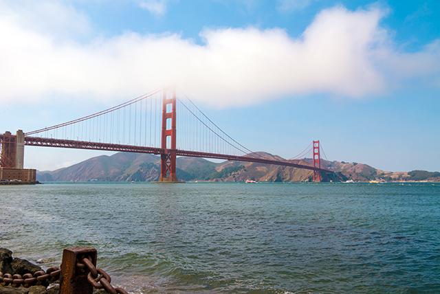 Das Wahrzeichen der Stadt: die Golden Gate Bridge