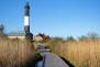 Leuchtturm auf Fire Island (Fire Island liegt lang gestreckt südlich vor Long Island)
