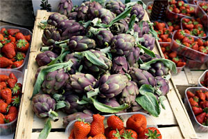 Auf dem Obst- und Gemüsemarkt