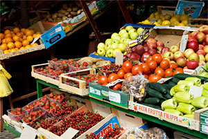 Auf dem Obst- und Gemüsemarkt