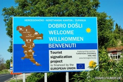 Willkommenstafel der Republik Bosnien-Herzegowina