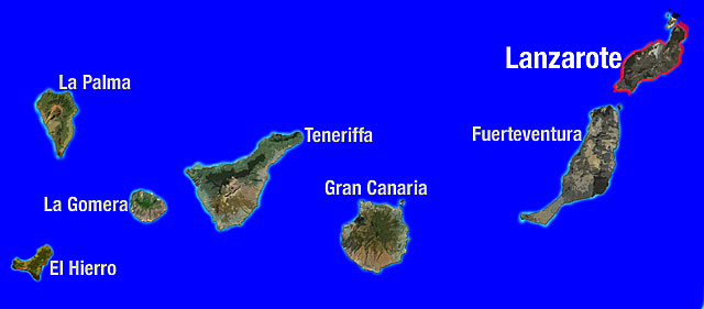 Landkarte Kanaren - Lanzarote